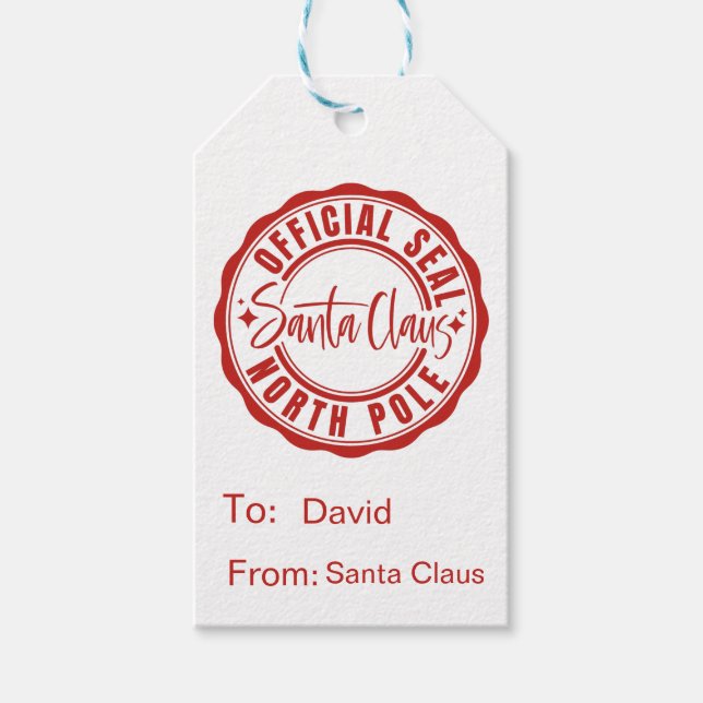 Santa Claus Official Seal Gift Tags (Front)