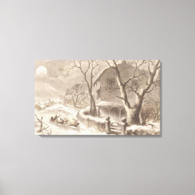 Santa Claus on Christmas Eve Canvas Print (Front)