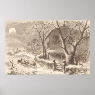 Santa Claus on Christmas Eve Poster