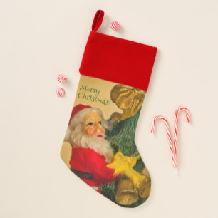 Santa Claus on Christmas Tree Personalized Wish Stocking