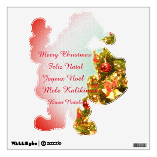 Santa Claus on Christmas tree Wall Sticker