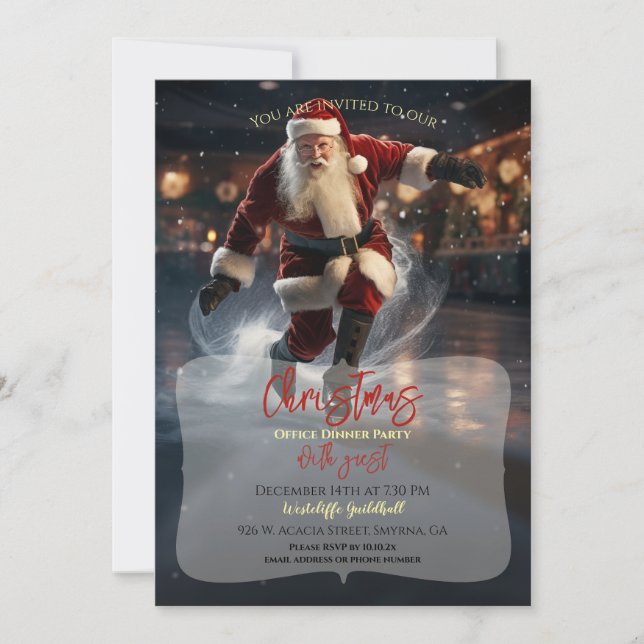 Santa Claus on Ice Invitation (Front)