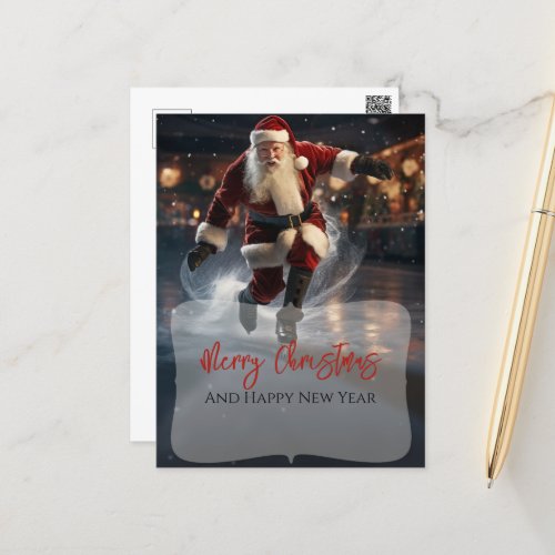 Santa Claus on Ice Postcard