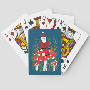Santa Claus on Magical Mushroom CUSTOM Poker Cards