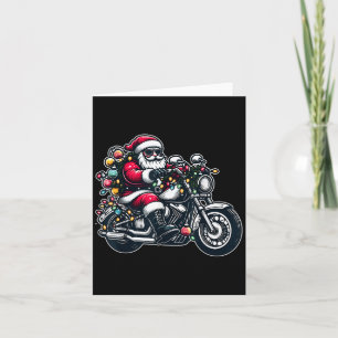 Santa Claus On Motorcycle Funny Biker Christmas Xm Card