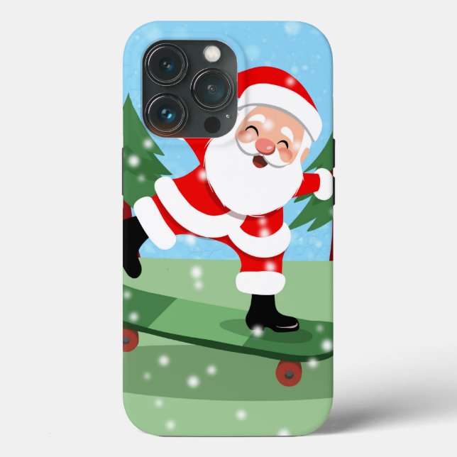 Santa claus on skateboard Case-Mate iPhone case (Back)