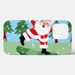 Santa claus on skateboard iPhone 13 pro case