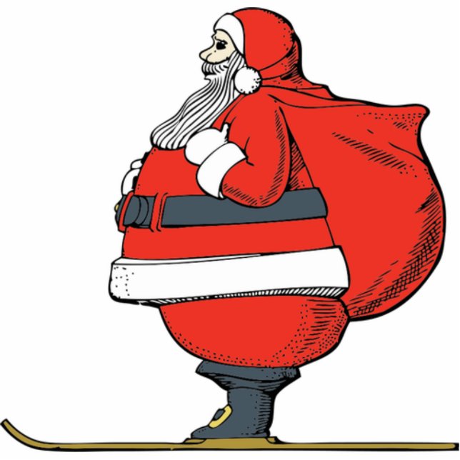 Santa Claus on ski Cutout (Front)