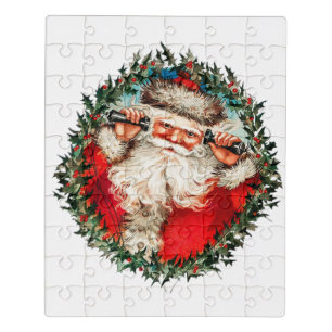 Santa Claus on string phones  Jigsaw Puzzle