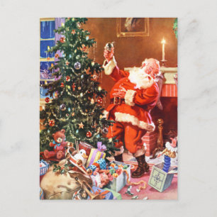Santa Claus on The Night Before Christmas Holiday Postcard