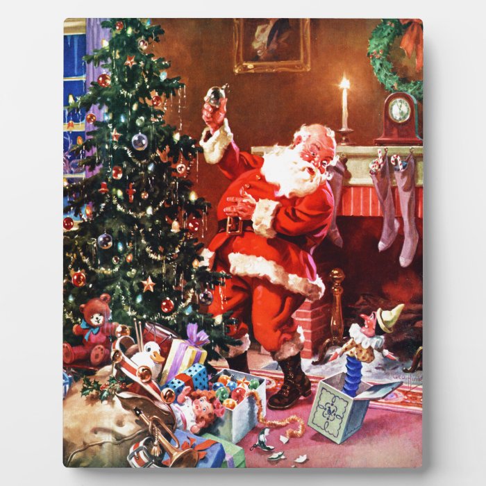 Santa Claus on the Night Before Christmas Photo Plaques
