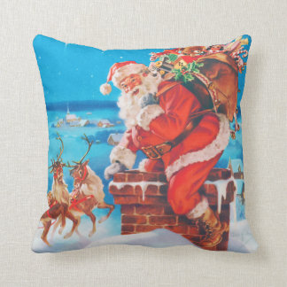 Santa Claus on The Night Before Christmas Throw Pillow