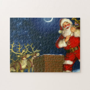 Santa Claus on the roof Jigsaw Puzzle