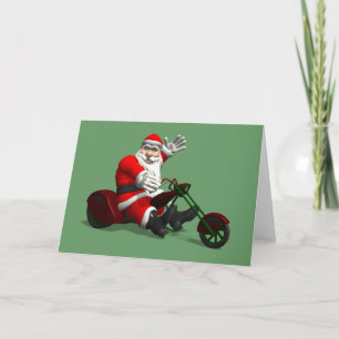 Santa Claus On Trike Holiday Card