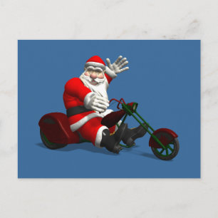 Santa Claus On Trike Holiday Postcard