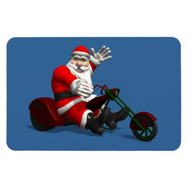 Santa Claus On Trike Magnet (Horizontal)