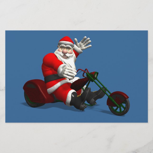 Santa Claus On Trike Stationery (Front)