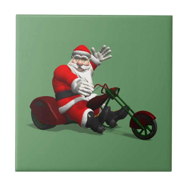 Santa Claus On Trike Tile (Front)