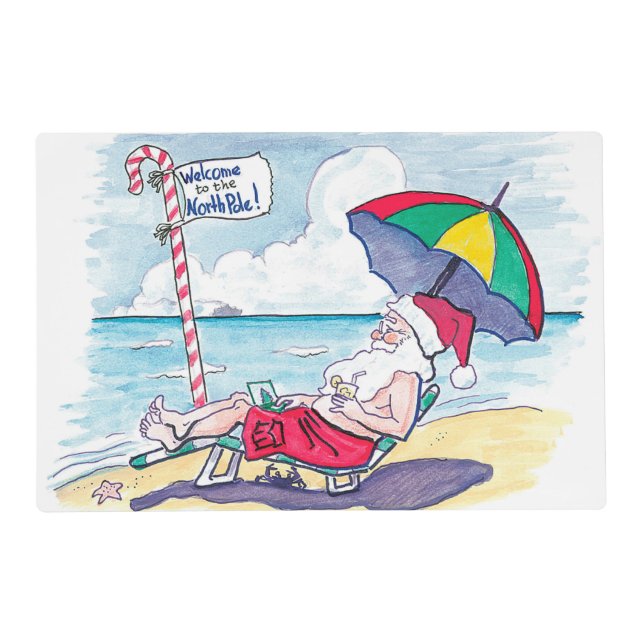 Santa Claus on Vacation Placemat (Front)