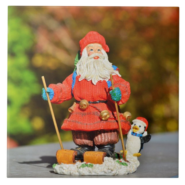 Santa Claus ornament Ceramic Tile (Front)