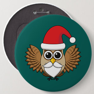 Santa Claus Owl Button