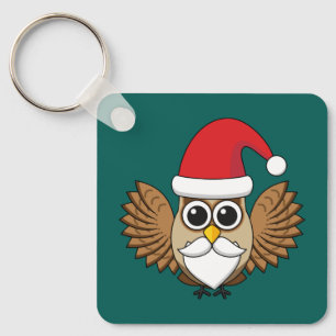 Santa Claus Owl Keychain