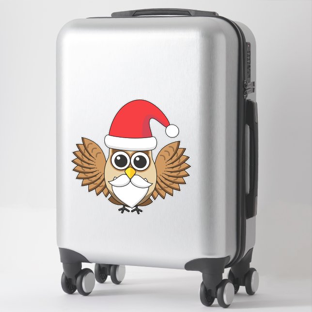 Santa Claus Owl Sticker (Suitcase)