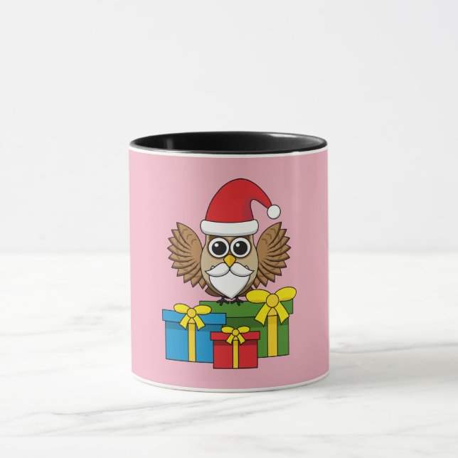 Santa Claus Owl with Presents Mug (Center)