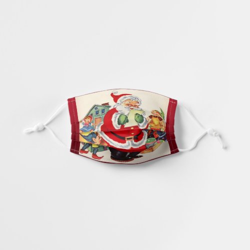 Santa Claus Page from a Vintage Storybook Kids Cloth Face Mask