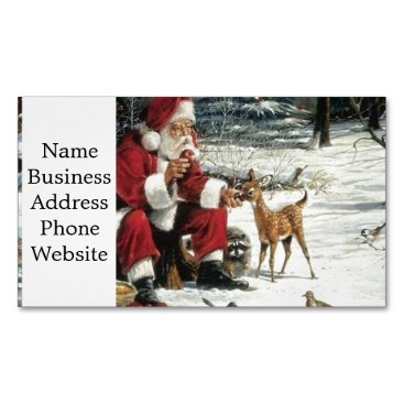 Santa claus painting - christmas art magnetic business card Santa claus painting - christmas art magnetic business card