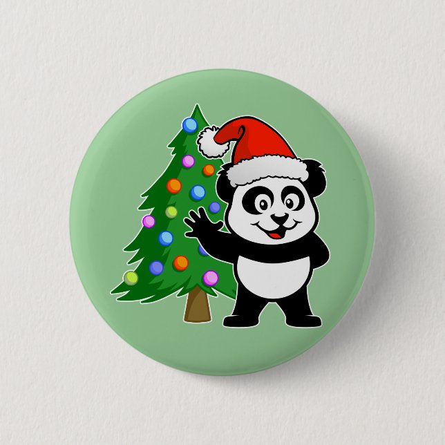 Santa Claus Panda Button (Front)