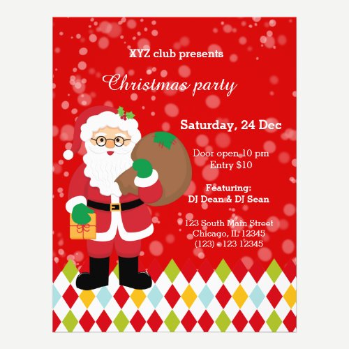 Santa Claus party * choose background color Flyer