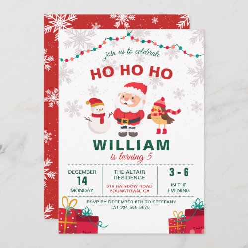 Santa Claus Party Christmas Holiday Birthday  Invi Invitation