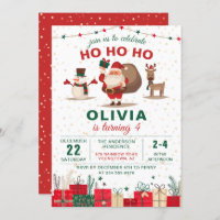 Santa Claus Party Christmas Holiday Birthday Invitation