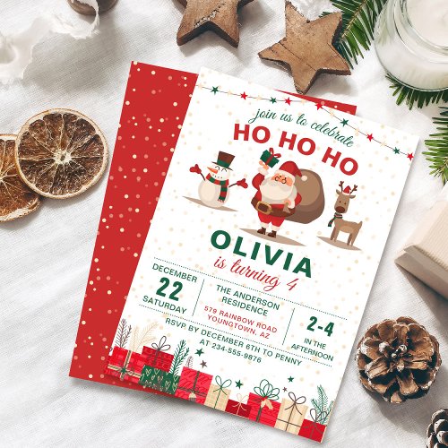 Santa Claus Party Christmas Holiday Birthday Invitation