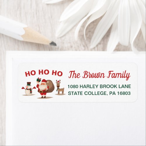 Santa Claus Party Christmas Holiday Return Address Label