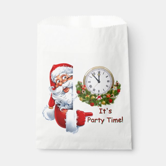 Santa Claus Party Time Favor Bag (Front)