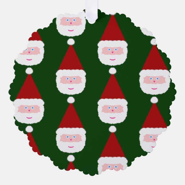 Santa Claus Pattern Ornament Card (Front)