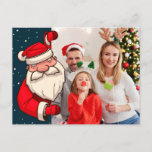 Santa Claus Peeking Christmas Postcard