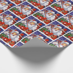 Santa Claus peeking in your window retro wrapping Paper