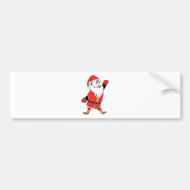 Santa Claus Penguin Ready for Christmas Bumper Sticker (Front)
