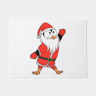 Santa Claus Penguin Ready for Christmas Doormat