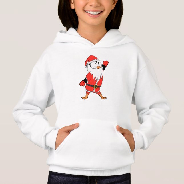 Santa Claus Penguin Ready for Christmas Hoodie (Front)