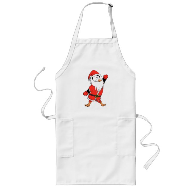 Santa Claus Penguin Ready for Christmas Long Apron (Front)