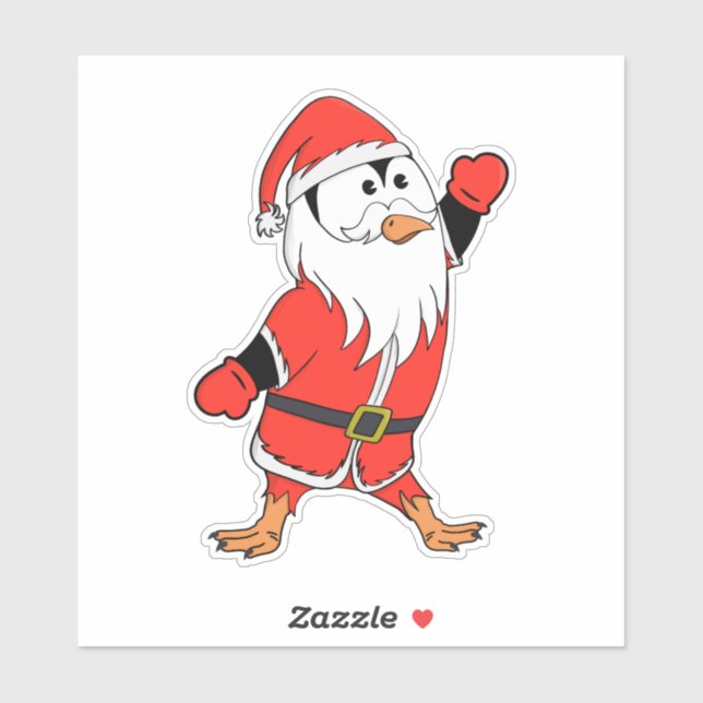 Santa Claus Penguin Ready for Christmas Sticker (Sheet)