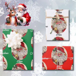 Santa Claus Personalize Child's Name Christmas Wrapping Paper Sheets<br><div class="desc">Santa Claus Personalize Name Christmas 3 Wrapping Paper Sheets</div>