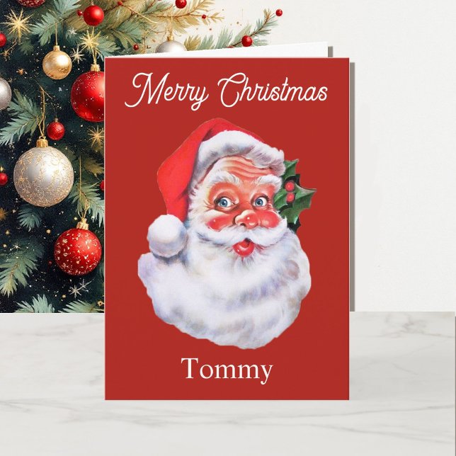 Santa Claus Personalize Christmas for Grandchild Card (Creator Uploaded)