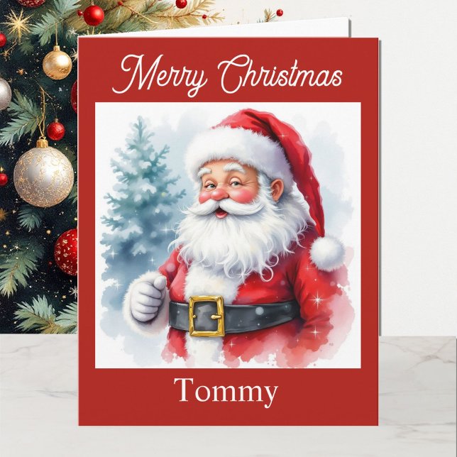 Santa Claus Personalize Christmas for Grandchild Card (Creator Uploaded)