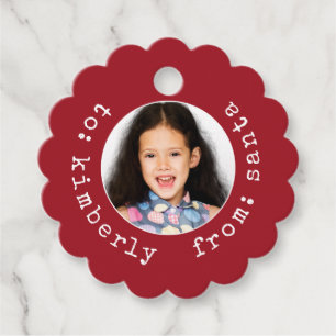 Santa Claus Photo Favor Tags
