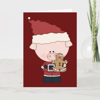 Santa Claus Piggy Christmas Card by ThePigPen at Zazzle